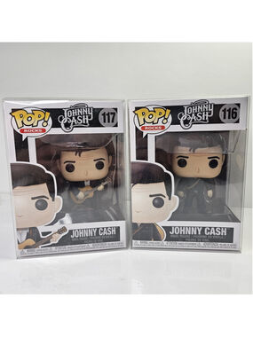Funko Pop! Vinyl: Johnny Cash #116 and #117 Set of Two W/Sleeve Protectors